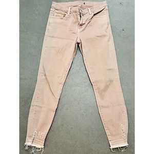 J Brand Woman's Capri Jeans Slim Vinca Destruct Pink JB001252 Size 27